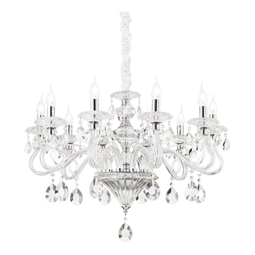 Ideal Lux - Kristalli-ketjukattokruunu NEGRESCO 10xE14/28W/230V halkaisija 85 cm läpinäkyvä