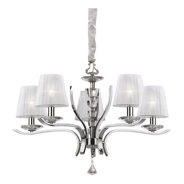 Ideal Lux - Kristalli-ketjukattokruunu PEGASO 5xE14/28W/230V halkaisija 72 cm kiiltävä kromi