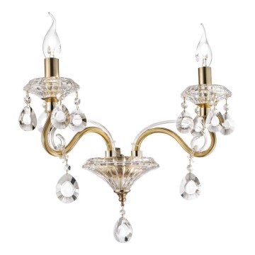 Ideal Lux - Kristalli seinä lamppu NEGRESCO 2xE14/28W/230V kulta