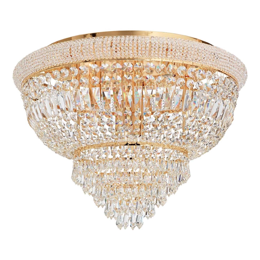 Ideal Lux - Kristallikattovalaisin DUBAI 24xE14/28W/230V halkaisija 78 cm kulta