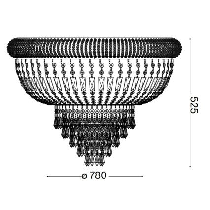 Ideal Lux - Kristallikattovalaisin DUBAI 24xE14/28W/230V halkaisija 78 cm kulta