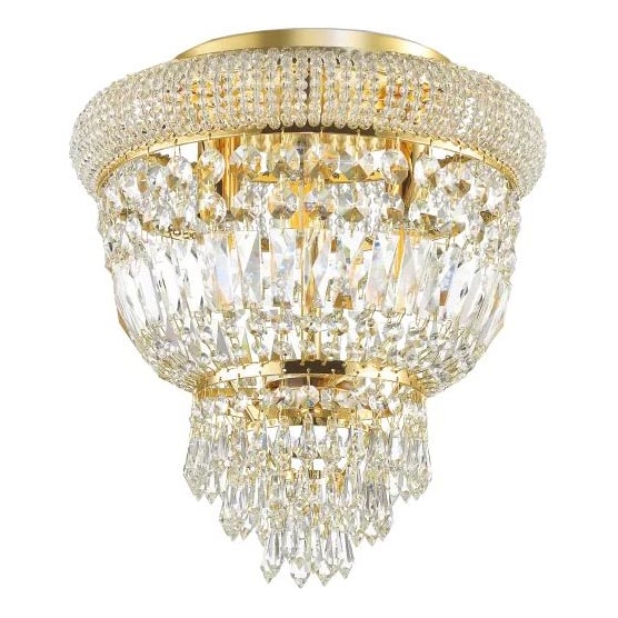 Ideal Lux - Kristallikattovalaisin DUBAI 3xE14/28W/230V halkaisija 32 cm kulta