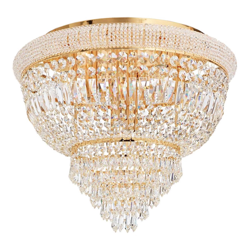 Ideal Lux - Kristallikattovalaisin DUBAI 6xE14/28W/230V halkaisija 52 cm kulta