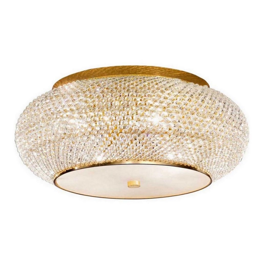 Ideal Lux - Kristallikattovalaisin PASHA 10xE14/40W/230V halkaisija 55 cm kulta