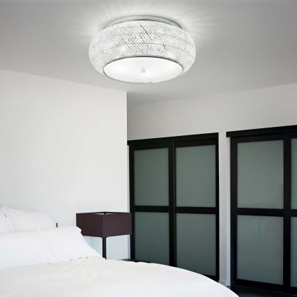 Ideal Lux - Kristallikattovalaisin PASHA 10xE14/40W/230V halkaisija 55 kiiltävä kromi