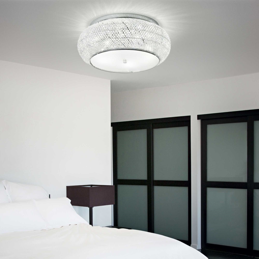 Ideal Lux - Kristallikattovalaisin PASHA 10xE14/40W/230V halkaisija 55 kiiltävä kromi