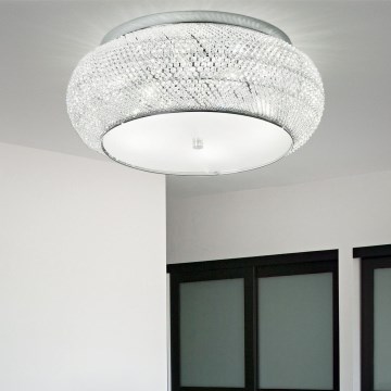 Ideal Lux - Kristallikattovalaisin PASHA 14xE14/40W/230V halkaisija 65 kiiltävä kromi