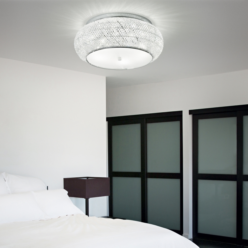 Ideal Lux - Kristallikattovalaisin PASHA 14xE14/40W/230V halkaisija 65 kiiltävä kromi