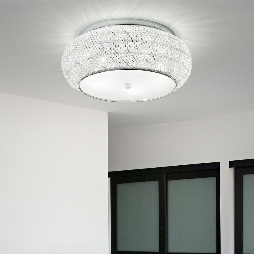 Ideal Lux - Kristallikattovalaisin PASHA 6xE14/40W/230V halkaisija 40 cm kiiltävä kromi