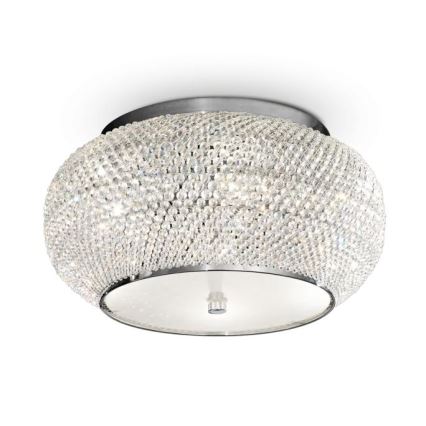 Ideal Lux - Kristallikattovalaisin PASHA 6xE14/40W/230V halkaisija 40 cm kiiltävä kromi