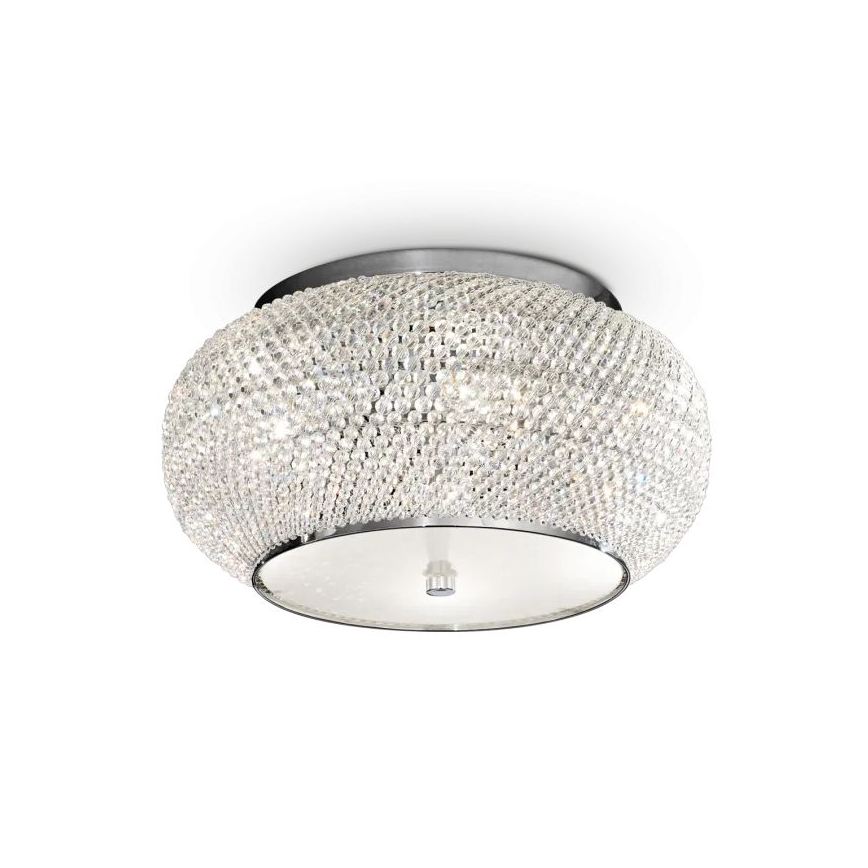 Ideal Lux - Kristallikattovalaisin PASHA 6xE14/40W/230V halkaisija 40 cm kiiltävä kromi