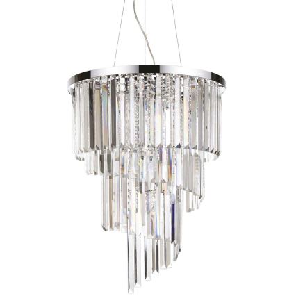 Ideal Lux - Kristallikruunu johdossa CARLTON 12xE14/40W/230V halkaisija 50 cm kiiltävä kromi