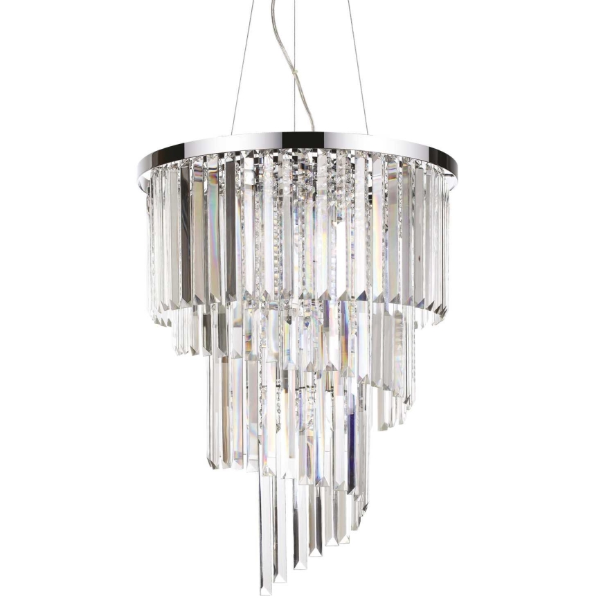 Ideal Lux - Kristallikruunu johdossa CARLTON 12xE14/40W/230V halkaisija 50 cm kiiltävä kromi