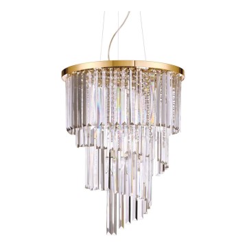 Ideal Lux - Kristallikruunu johdossa CARLTON 12xE14/40W/230V halkaisija 50 cm kulta