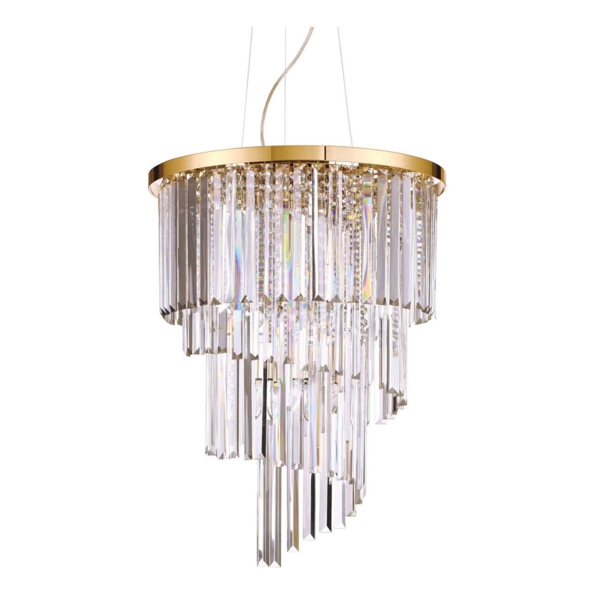 Ideal Lux - Kristallikruunu johdossa CARLTON 12xE14/40W/230V halkaisija 50 cm kulta