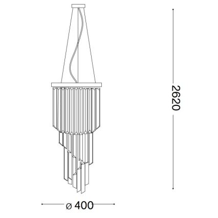 Ideal Lux - Kristallikruunu johdossa CARLTON 8xE14/40W/230V halkaisija 40 cm kiiltävä kromi