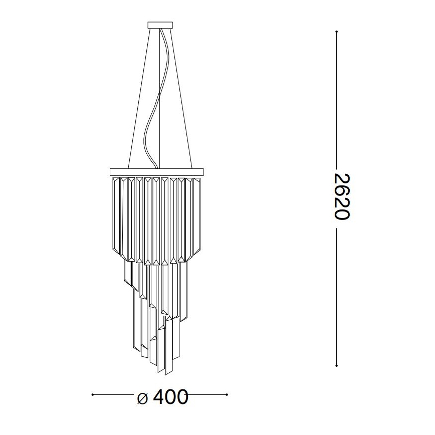 Ideal Lux - Kristallikruunu johdossa CARLTON 8xE14/40W/230V halkaisija 40 cm kiiltävä kromi