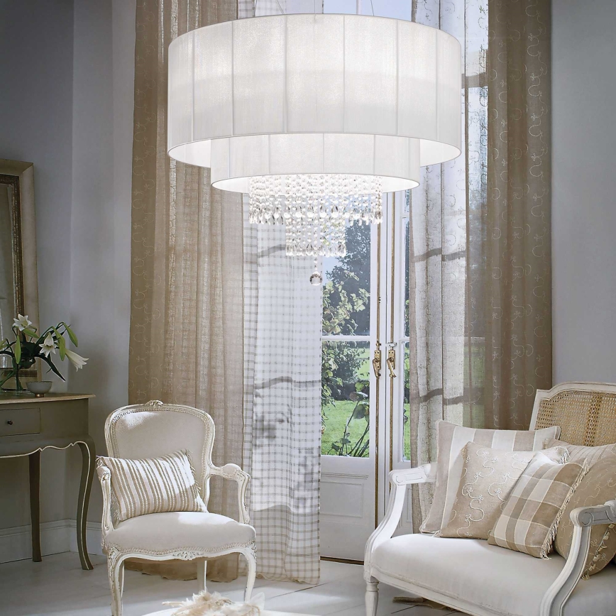 Ideal Lux - Kristallikruunu johdossa OPERA 10xE27/60W/230V halkaisija 90 cm valkoinen