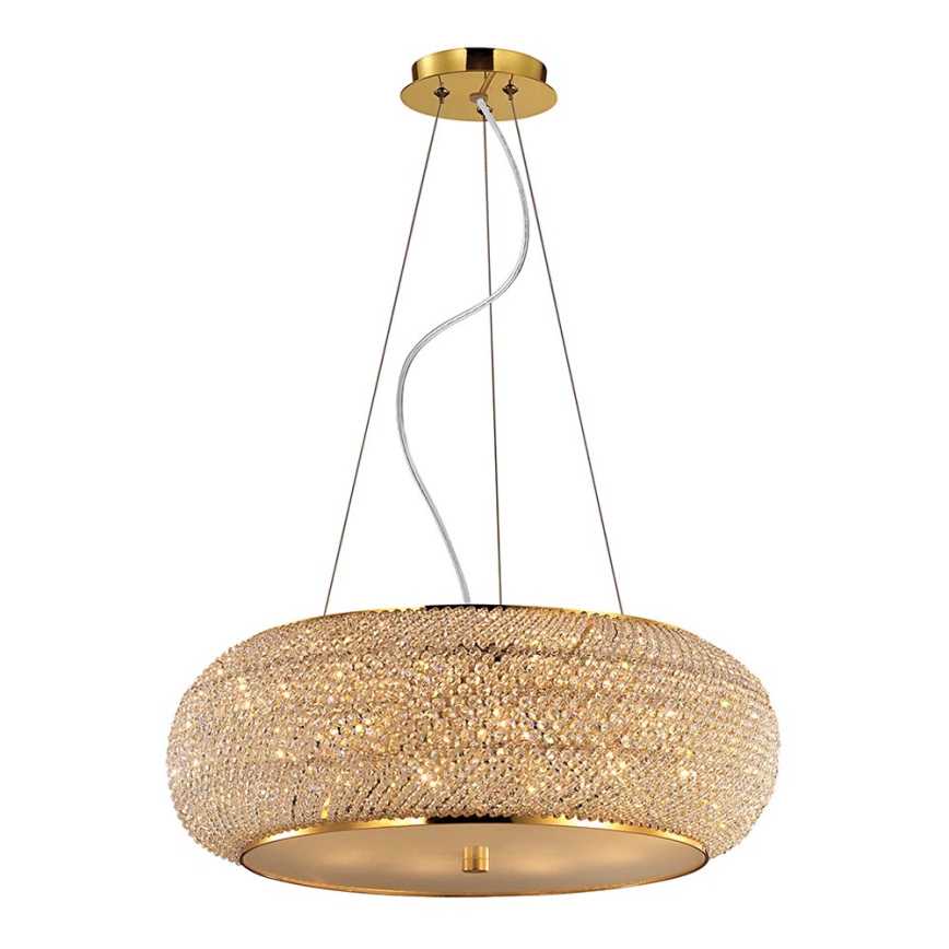 Ideal Lux - Kristallikruunu johdossa PASHA 10xE14/40W/230V halkaisija 55 cm kulta
