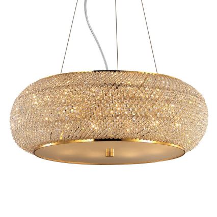 Ideal Lux - Kristallikruunu johdossa PASHA 10xE14/40W/230V halkaisija 55 cm kulta