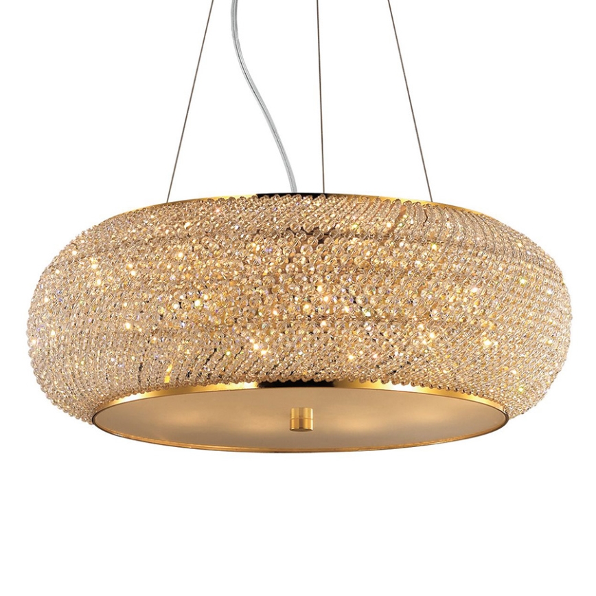 Ideal Lux - Kristallikruunu johdossa PASHA 10xE14/40W/230V halkaisija 55 cm kulta