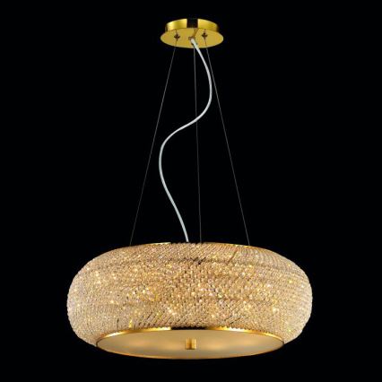 Ideal Lux - Kristallikruunu johdossa PASHA 10xE14/40W/230V halkaisija 55 cm kulta
