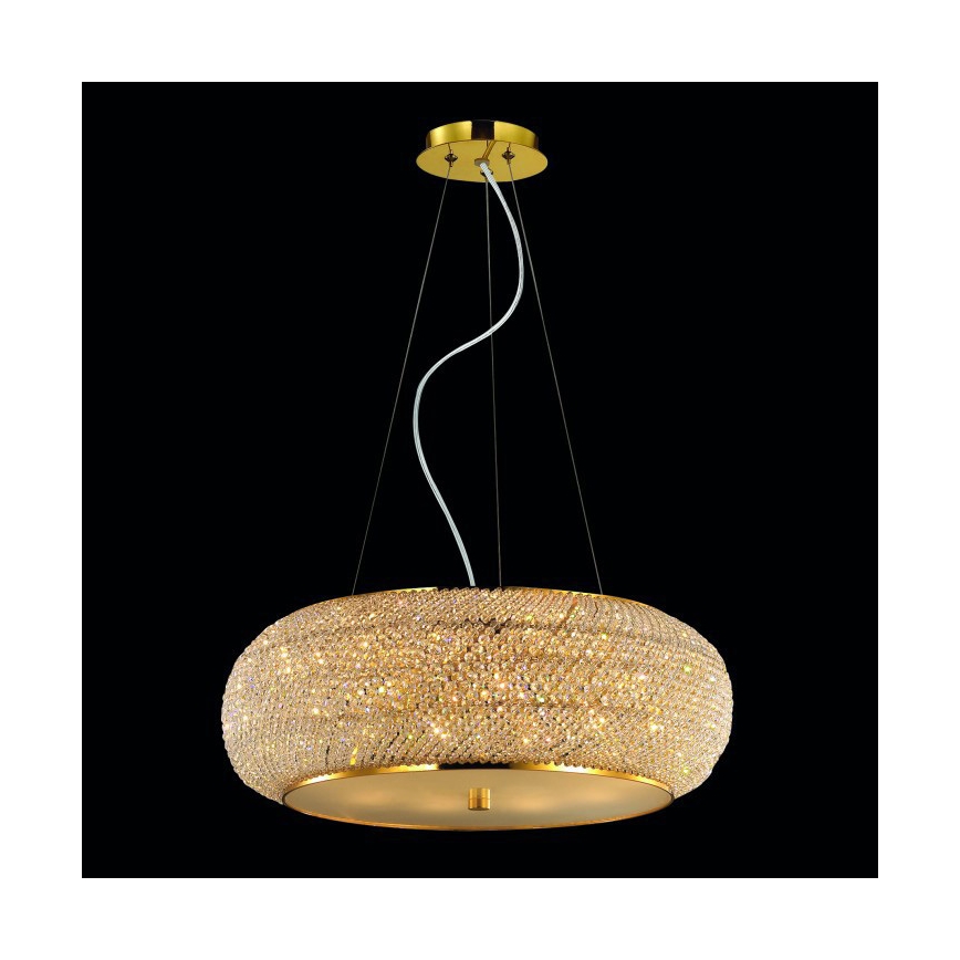 Ideal Lux - Kristallikruunu johdossa PASHA 10xE14/40W/230V halkaisija 55 cm kulta
