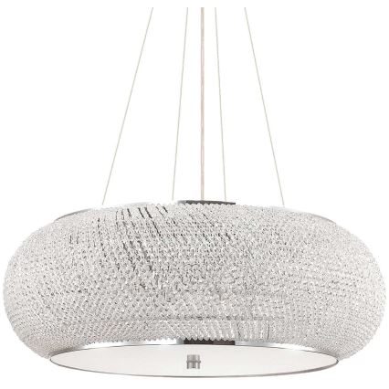 Ideal Lux - Kristallikruunu johdossa PASHA 14xE14/40W/230V halkaisija 65 cm kiiltävä kromi