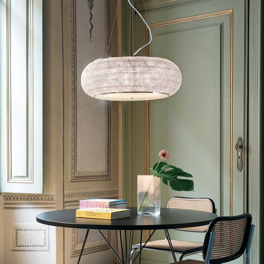 Ideal Lux - Kristallikruunu johdossa PASHA 14xE14/40W/230V halkaisija 65 cm kiiltävä kromi