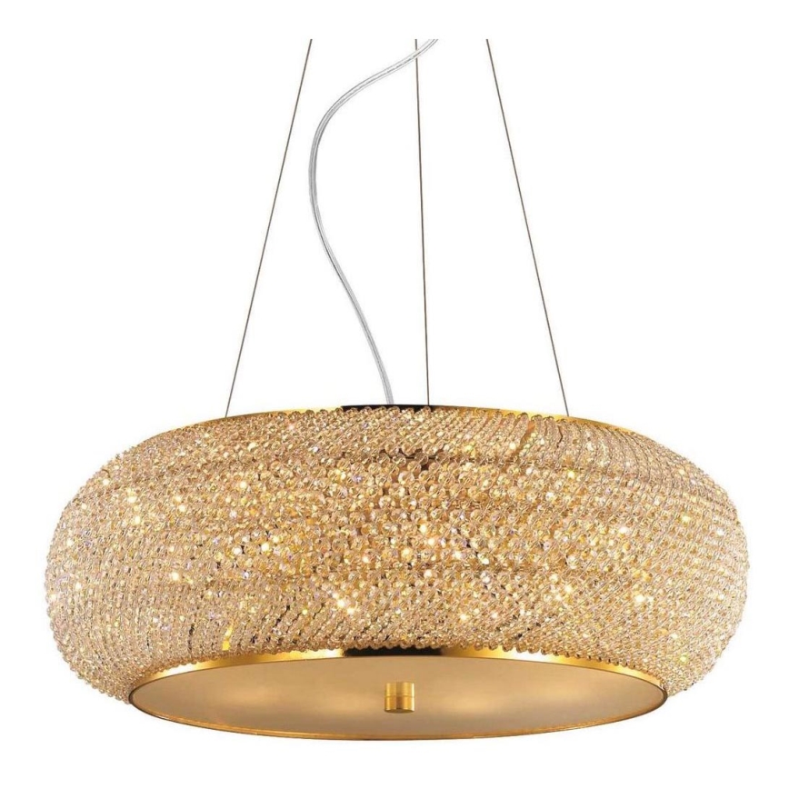 Ideal Lux - Kristallikruunu johdossa PASHA 14xE14/40W/230V halkaisija 65 cm kulta
