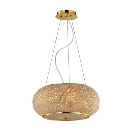Ideal Lux - Kristallikruunu johdossa PASHA 14xE14/40W/230V halkaisija 65 cm kulta