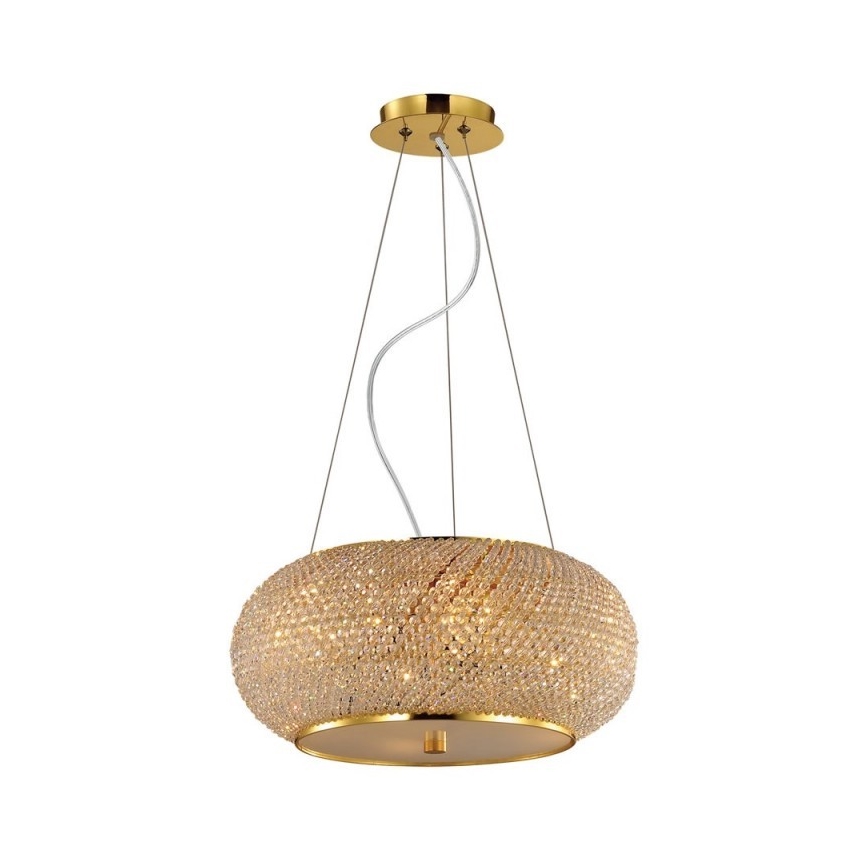 Ideal Lux - Kristallikruunu johdossa PASHA 14xE14/40W/230V halkaisija 65 cm kulta