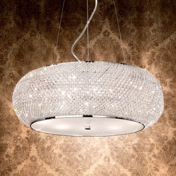 Ideal Lux - Kristallikruunu johdossa PASHA 6xE14/40W/230V halkaisija 40 cm kiiltävä kromi