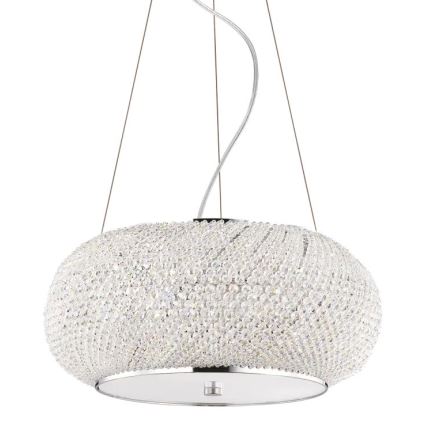 Ideal Lux - Kristallikruunu johdossa PASHA 6xE14/40W/230V halkaisija 40 cm kiiltävä kromi