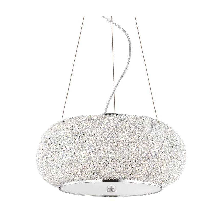 Ideal Lux - Kristallikruunu johdossa PASHA 6xE14/40W/230V halkaisija 40 cm kiiltävä kromi