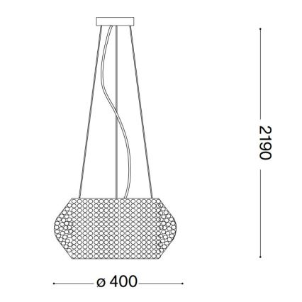 Ideal Lux - Kristallikruunu johdossa PASHA 6xE14/40W/230V halkaisija 40 cm kiiltävä kromi