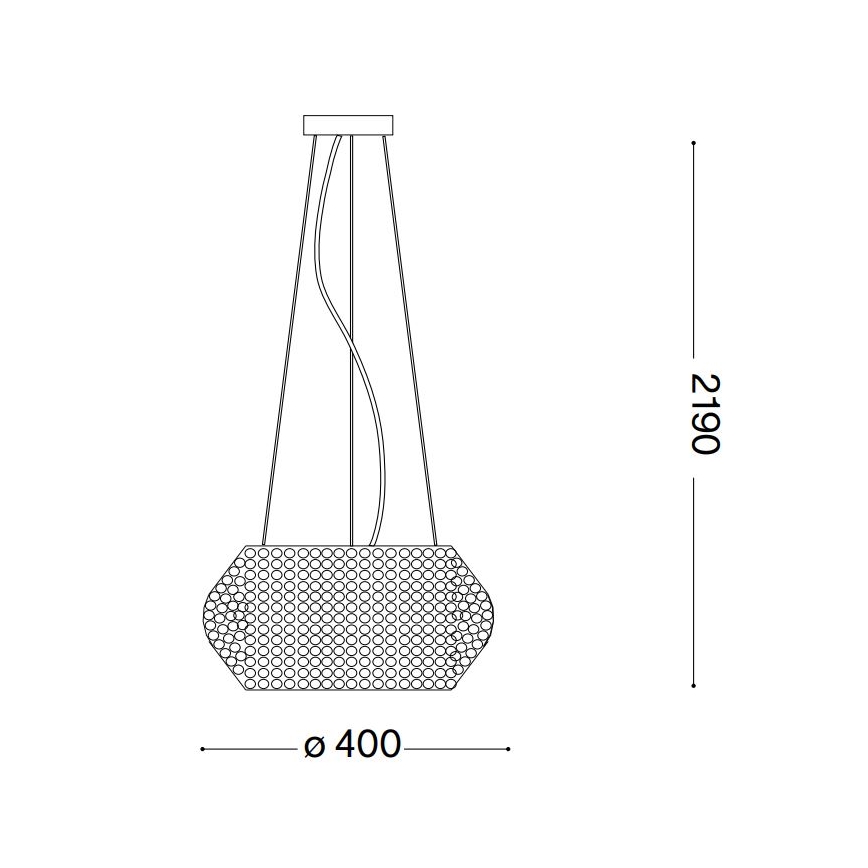 Ideal Lux - Kristallikruunu johdossa PASHA 6xE14/40W/230V halkaisija 40 cm kiiltävä kromi