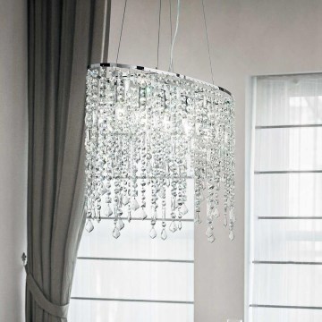 Ideal Lux - Kristallikruunu johdossa RAIN 5xE14/40W/230V läpinäkyvä
