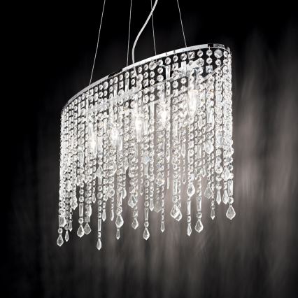 Ideal Lux - Kristallikruunu johdossa RAIN 5xE14/40W/230V läpinäkyvä