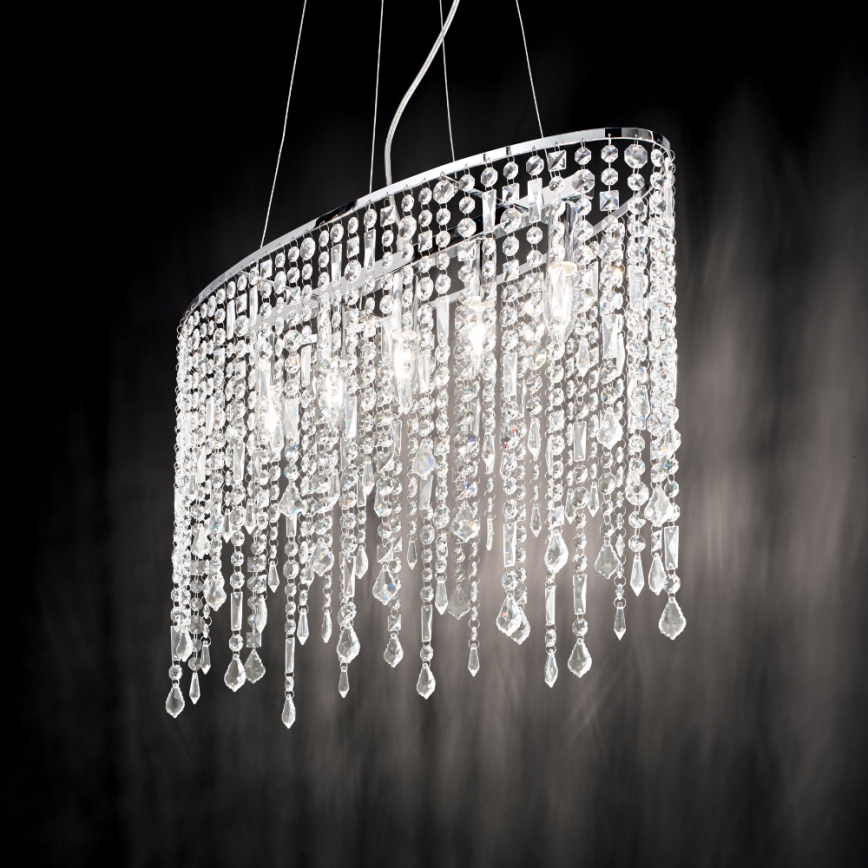 Ideal Lux - Kristallikruunu johdossa RAIN 5xE14/40W/230V läpinäkyvä