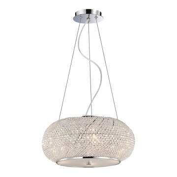 Ideal Lux - Kristallikruunu PASHA 10xE14/40W/230V halkaisija 55 cm kiiltävä kromi