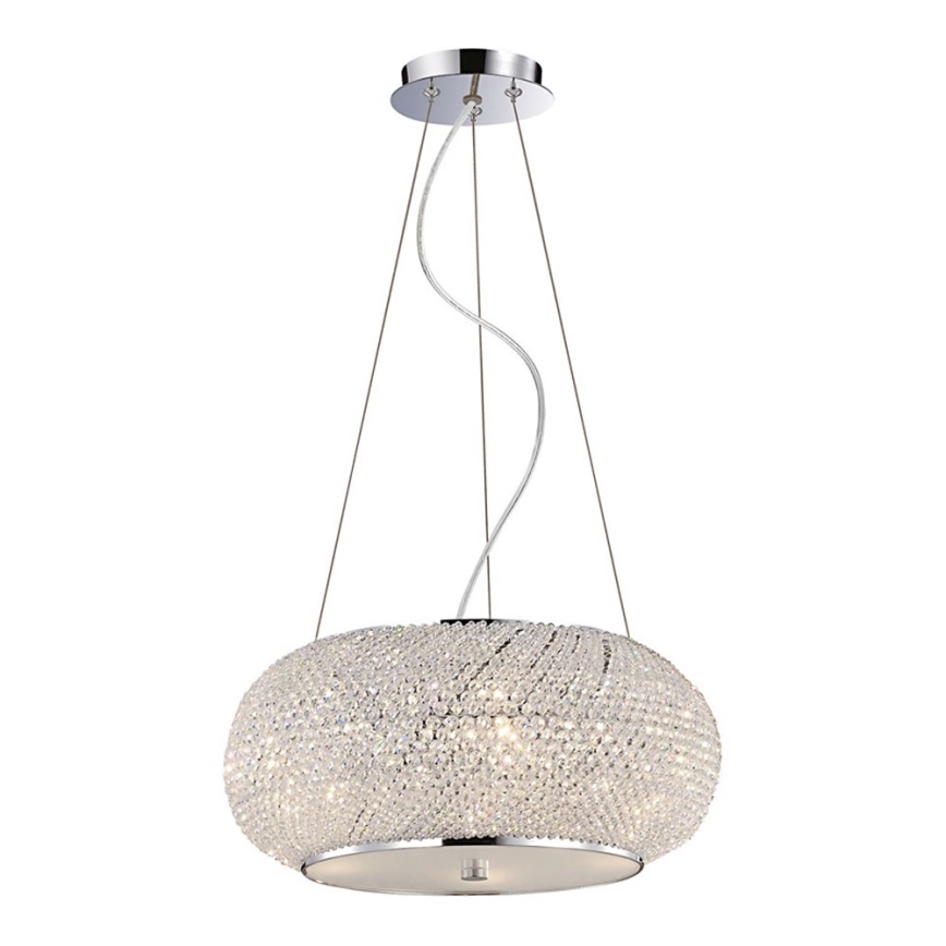 Ideal Lux - Kristallikruunu PASHA 10xE14/40W/230V halkaisija 55 cm kiiltävä kromi