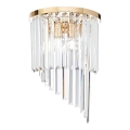 Ideal Lux - Kristalliseinävalaisin CARLTON 3xE14/40W/230V kulta