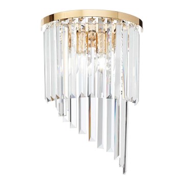 Ideal Lux - Kristalliseinävalaisin CARLTON 3xE14/40W/230V kulta
