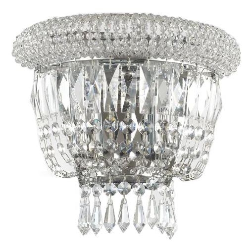 Ideal Lux - Kristalliseinävalaisin DUBAI 2xE14/28W/230V kiiltävä kromi