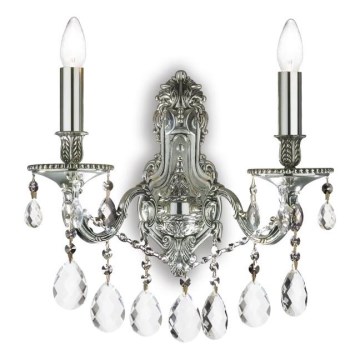 Ideal Lux - Kristalliseinävalaisin GIOCONDA 2xE14/40W/230V hopea
