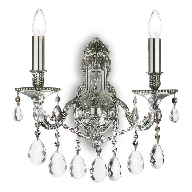 Ideal Lux - Kristalliseinävalaisin GIOCONDA 2xE14/40W/230V hopea