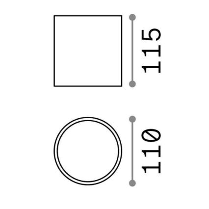 Ideal Lux - Kylpyhuoneen kohdevalo GUN 1xGU10/28W/230V IP44 musta
