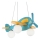 Ideal Lux - Lasten riipuskattokruunu johdossa AVION 3xE27/28W/230V sininen