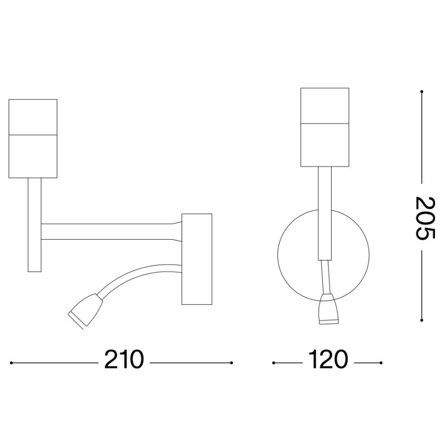 Ideal Lux - LED Joustava lamppu telineen kanssa SETTI UP 1xE27/42W + LED/3W/230V CRI 90 USB kiiltävä kromi